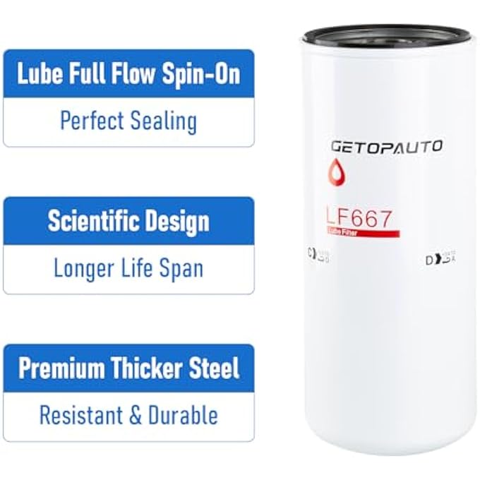 GETOPAUTO OIL CHANGE KIT LF667*2, LF3654, FS19765, FF5507 - Image 3